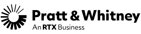 Pratt & Whitney logo with a circular turbine design and the words “An RTX Business”