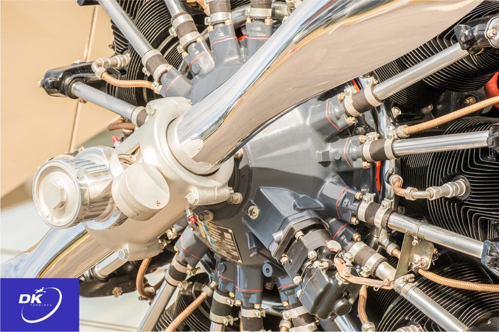 Aircraft propeller and engine assembly examined during functional testing to validate performance and reliability under operational conditions.