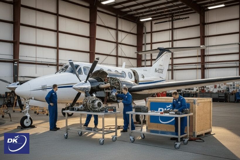 Beechcraft aircraft being serviced using DK Turbines replacement parts